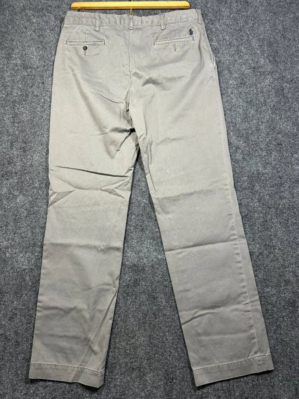 Polo Ralph Lauren Pants Mens 36 X 33 Classic Fit Chino Gray Cotton Pockets Logo